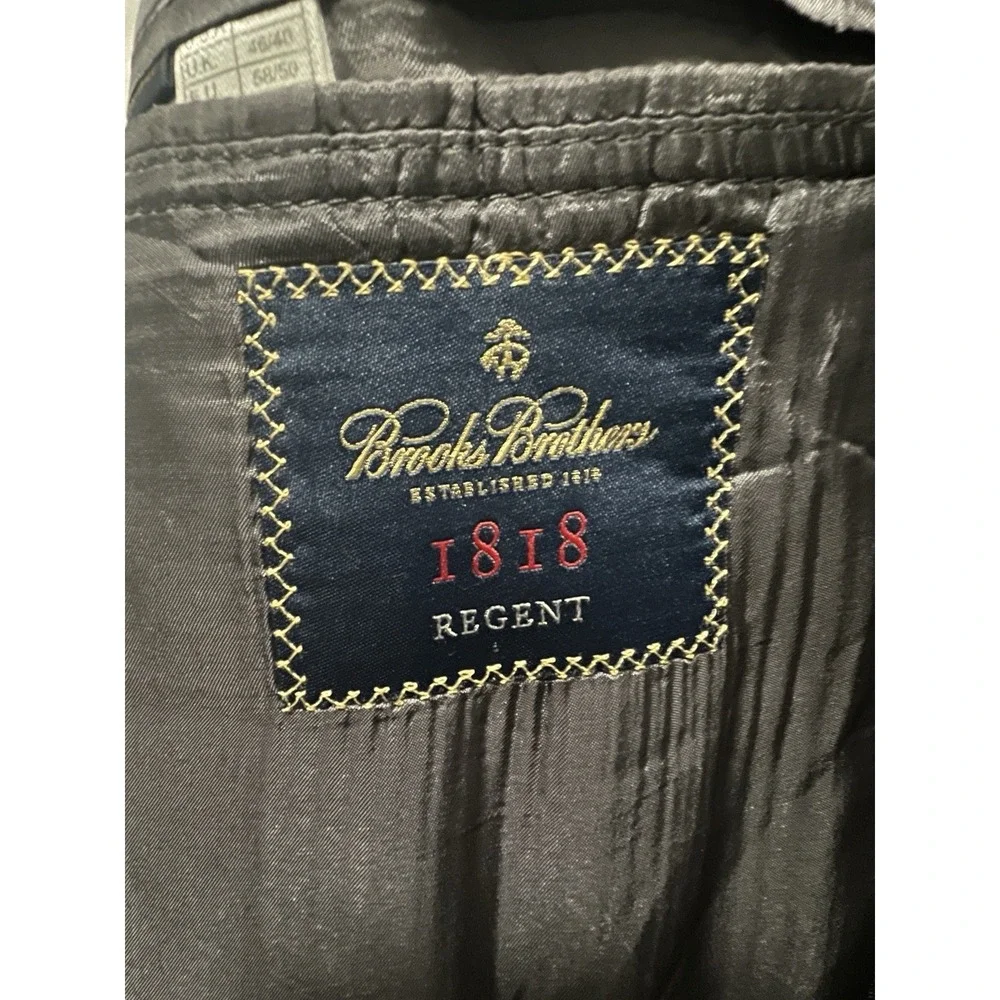 Brooks Brothers 1818 Regent Blazer Vitale Barberis Cashmere Windowpane 46R Blue